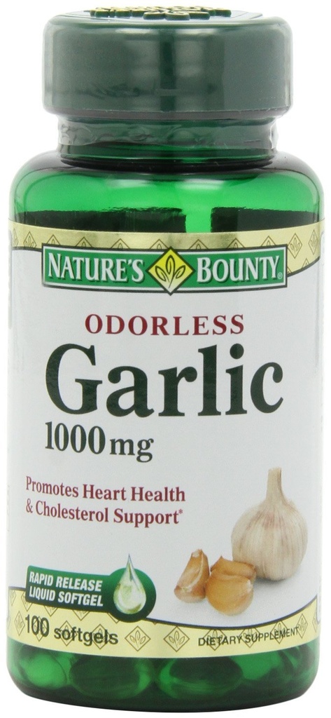 Nature 's Bounty Hvidløg Extract 1000 mg, 100 Rapid Release Softels (pakke med 6)