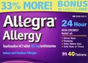 Allegra Allergy 40 tabletter (Bonus Pack - 33% mere) 24 timers beskyttelse - Non Drowsy