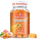 Curcumin gurkemeje Gummies - Ekstra styrke 2000mg 8: 1 Uddrag gurkemeje supplement Gummies med sort peber & Ginger - Vegan non-GMO fælles støtte Chewables - Peach Flavor, 60 Greve