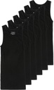 Komfekte mænds 6-Pack A-Shirts Tight Fit Tank Tops Bomuld Spandex Undershirts