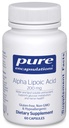 Pure indkapslinger Alpha Lipoic Acid 200 mg - 200mg ALA - Lever & Antioxidant Support * - for Nerve Sundhed & Carb Metabolisme - Vegan & Non- GMO supplement - 60 kapsler