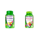 Viafusion Probiotiske Gummy Kosttilskud, Hindbær, Peach og Mango Flavors, 35 Day Supply, 70 Count Power Zink Gummy Vitaminer, Jordbær Tangerine Flavored, 90 Count