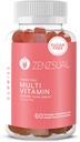 ZENZSUAL Multivitamin Gummier - Voksen Kosttilskud med C-vitamin, Biotin, Zink - Tasty, Sugar- Free, Gelatin- Free immunsupport Gummies for Daily Wellness (60 Flavored Gummies)