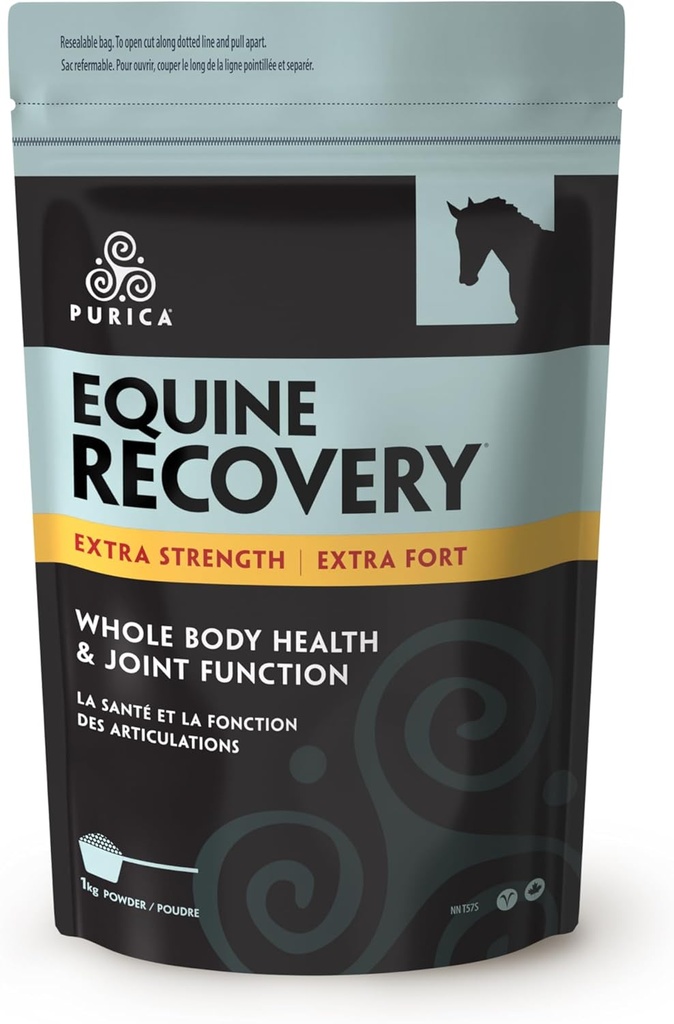 PURICA Equine Hyaluronic Acid - Horse Joint Support Supplement med Glucosamin, MSM Powder, Betaine, Magnesium, Vitamin C og E - Green Tea and Grape Seed Extract - Horse Supplies and Treats