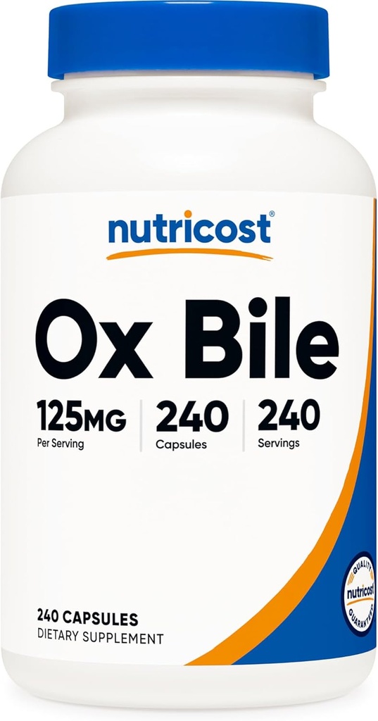 Nutricost Ox Bile Kapsler 125mg, 240 Kapsler - Ikke - GMO