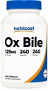 Nutricost Ox Bile Kapsler 125mg, 240 Kapsler - Ikke - GMO