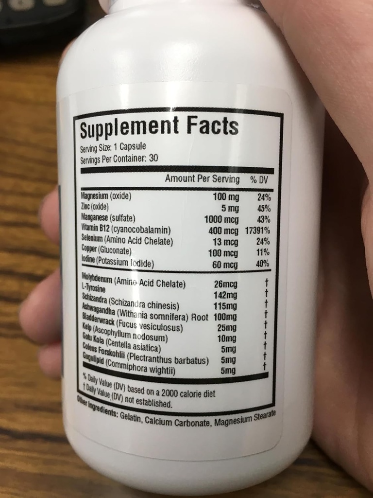 Thyrogenix - Thyroid Function Support - 1 flaske -30 kapsler - Adrenal Glands Support-Hormonal Balance Support