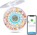 Zoksi Opgrader Bluetooth Smart Automatic Pill Dispenser, Elektronisk Medicin Dispenser til ældre, 28 Compartments Medicine Organizer med lyd / lys / App Alarm (Har operation Video nedenfor)