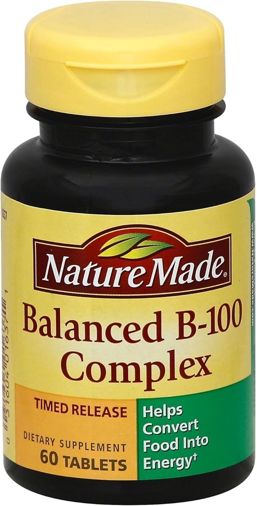 Nature Made Balanced Vitamin B- 100 Complex Tablets 60 ea (pakke med 5)