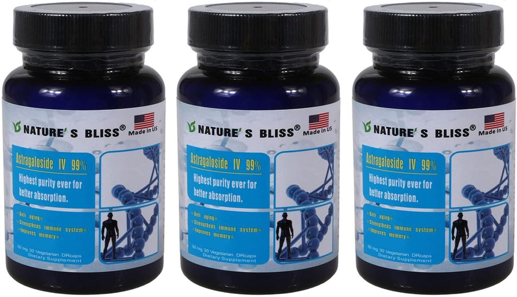 Naturens salighed Mavesyre Beskyttet & Super- Absorption Astragaloside IV 99%, Made in USA, 50mg, 90caps