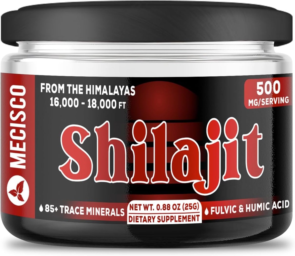 25g Shilajit Pure Himalayan Organic - Shilajit Resin Indeholder Natural Fulvic, Humaic Acid & 85 + Trace Minerals - Support for Energy Production, Brain Health, Immunsystem & Body Balance