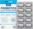 Probiotika 3 i 1 - Prebiotika + Probiotika + Postbiotika Alt i ét! Nitrogen Renset, individuelt pakket i dobbeltfolie Blister til friskhed - 60 Veg caps af CMM Labs