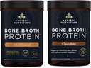 Ancient Nutrition Bone Broth Protein Powder, Saltet Caramel, 20 Servere + Bone Broth Protein Powder, Chokolade, 20 Servere
