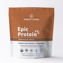 Spraut Living Epic Protein, Plant Based Protein & Superfoods Powder, Chokolade Maca Powder 124; 20 Grams Organic Protein Powder, Vegan, Non Dairy, Non- GMO, Gluten Free, Low Sugar (5 Pund, 60 Servere)