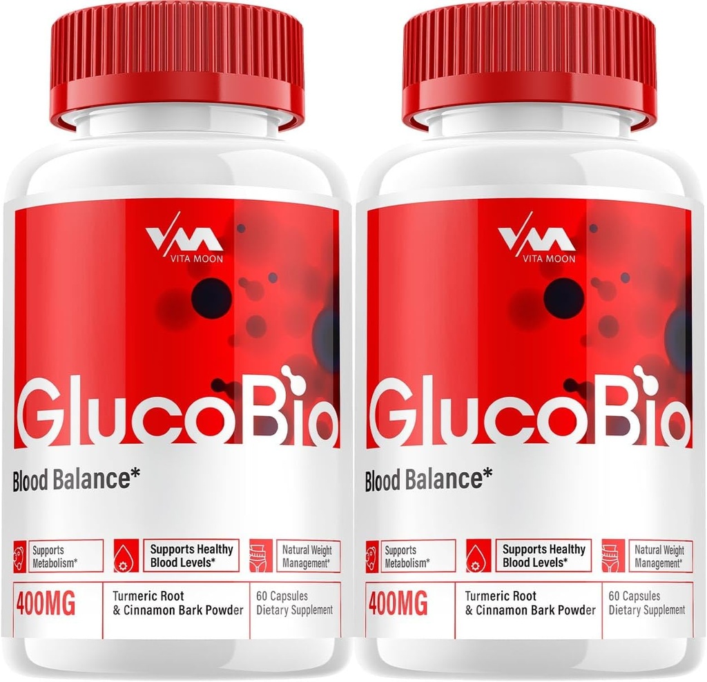 (2 Pack) Gluco Bio Sund Vitamin Support Supplement - Avanceret formel GlucoBio, Gluco Bio Maksimal styrke anmeldelser, 120 kapsler