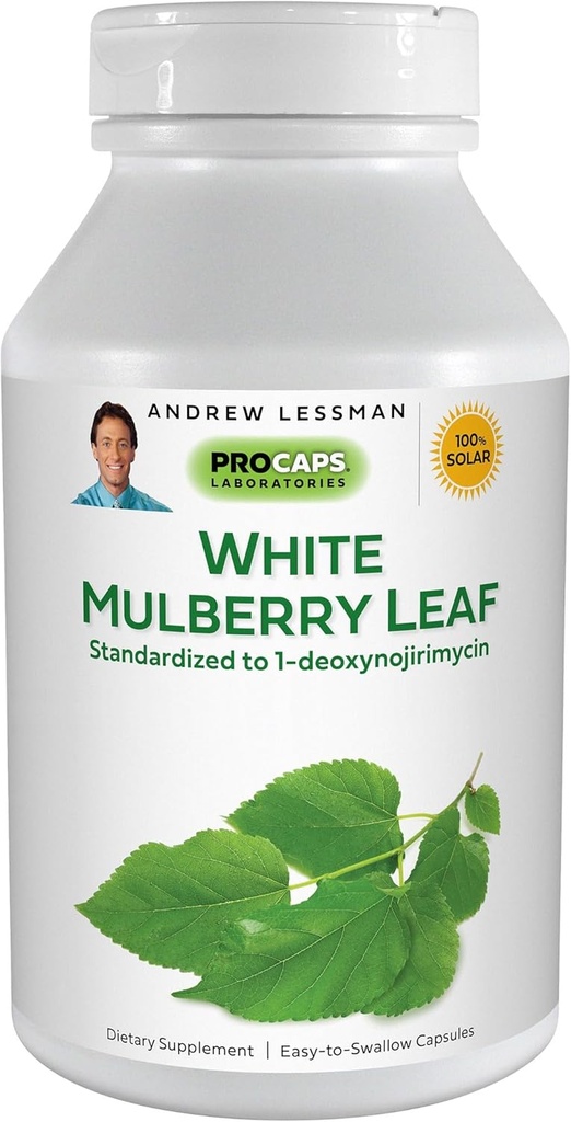 ANDREW LESSMAN White Mulberry Leaf 180 Softgels - High Potency Standardized White Mulberry Leaf. Lille let at synke bløddele