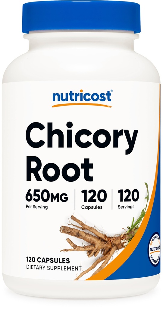 Nutricost Chicory Root 650mg Per kapsel - 120 Plantbaserede kapsler, ikke-GMO, Gluten Free
