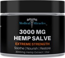 Medical Mirakler Hamp 3000 Mg ekstrem styrke Hamp Salve: Ideel til HIPS, Joints, Neck, Tilbage, Albuer, Fingers, Hands, og Knies Made in USA