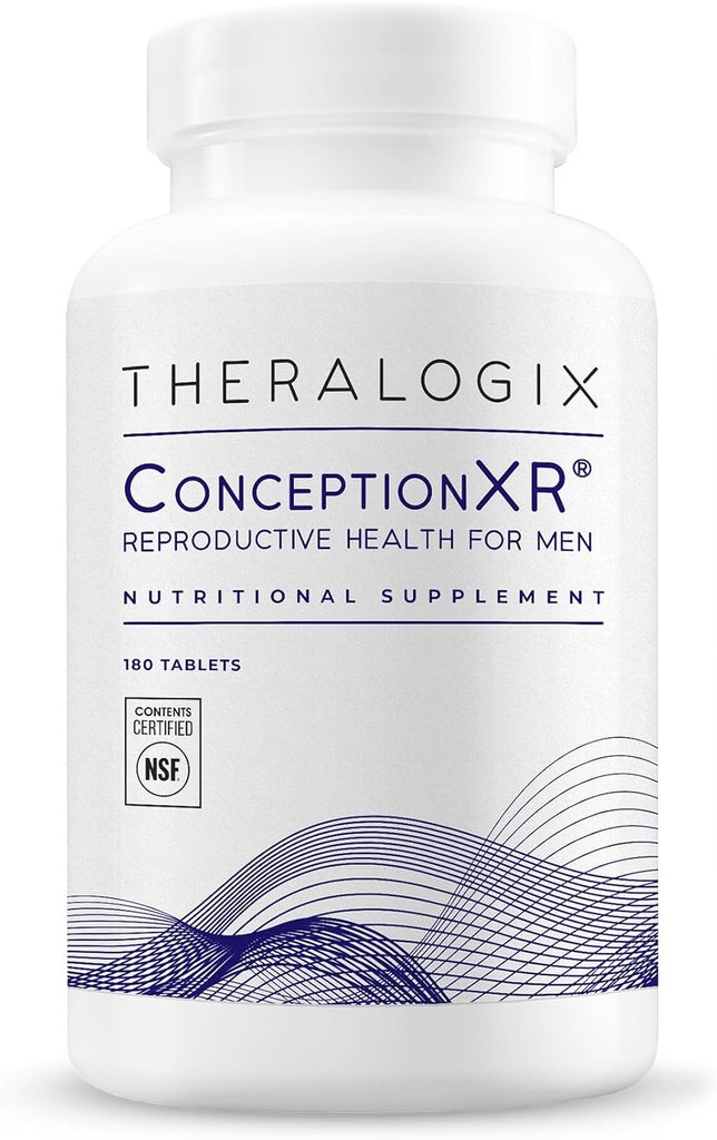 Theralogix ConceptionXR Reproduktiv sundhed For mænd, Mænds Preconception Vitaminer for fertilitet Support, Mandlige Fertilitet Kosttilskud til Sperm Sundhed, NSF Certificeret - 180 Tabs (90- Day Supply), Uncause