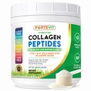 FORTEVIT kollagen peptider pulver til kvinder & mænd - Hydrolyzed Type I & III - øger hudelasticitet, hår & negle styrke, fælles støtte - Unflavored, Grass Fed, Non-gmo, Keto & Paleo - 16 oz Jar