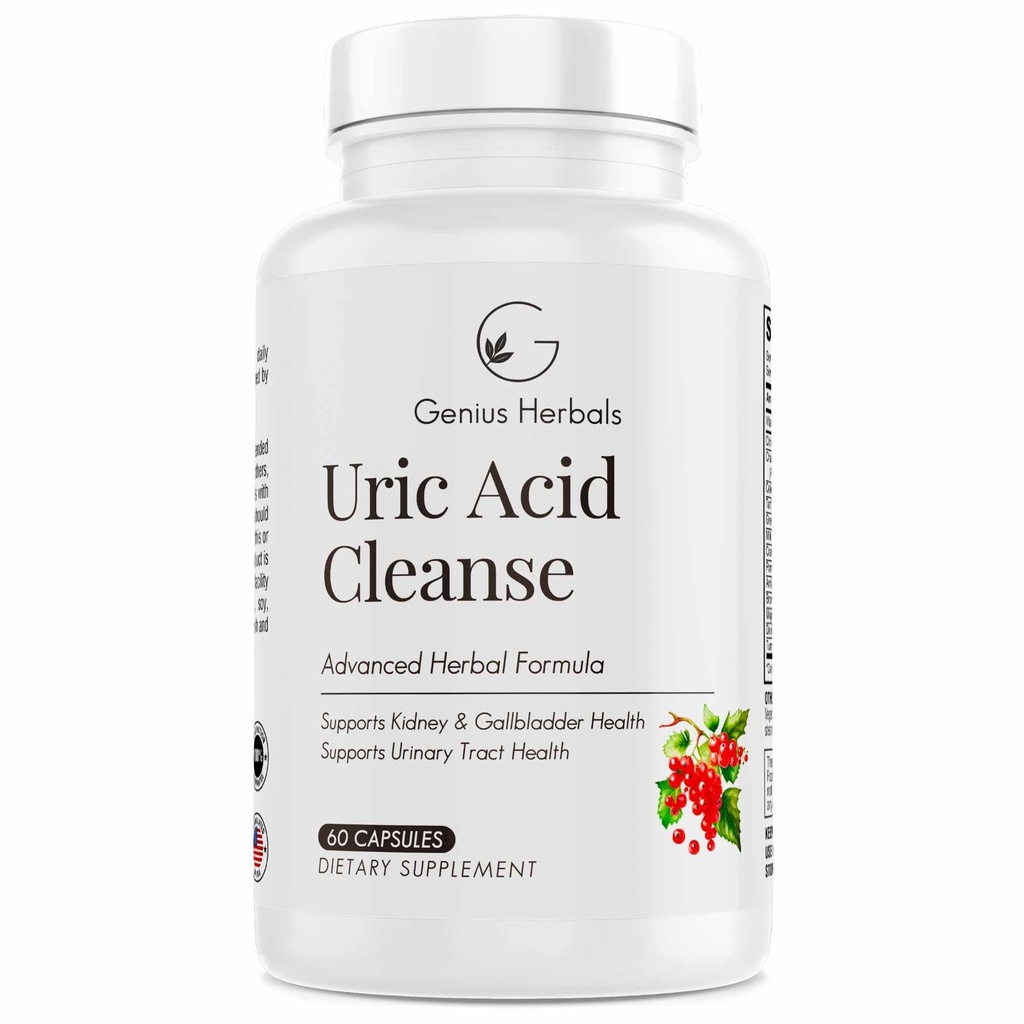 Urisyre Cleanse - Understøtter Nyre, Lever, Gallblære & Urinary Tract Sundhed, Avanceret urteformel - 60 kapsler