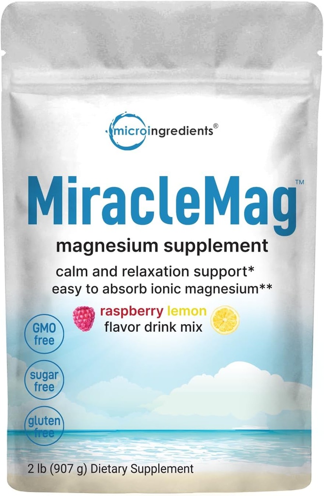 Rolig Magnesiumpulver, 2lbs • 124; Magnesiumcitrat • 124; Sweet Raspberry Lemon Flavored • 124; Rolig & Afslapning Mineral Support • 124; Let Absorbed • 124; Non- GMO, Vegan, Sugar Free