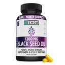 ZHOU Black Seed Oil Capsules - Black Cumin Seed Oil Cold Pressed, Nigella Sativa, Pure Uraffineret Blackseed, Premium supplement til sundhed, hår og hud w / Thymoquinon - 60 kapsler (pakke med 1)