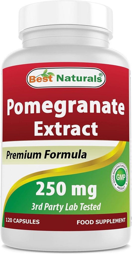 Bedste Naturals Pomegranate Extract 250 mg 120 Kapsler