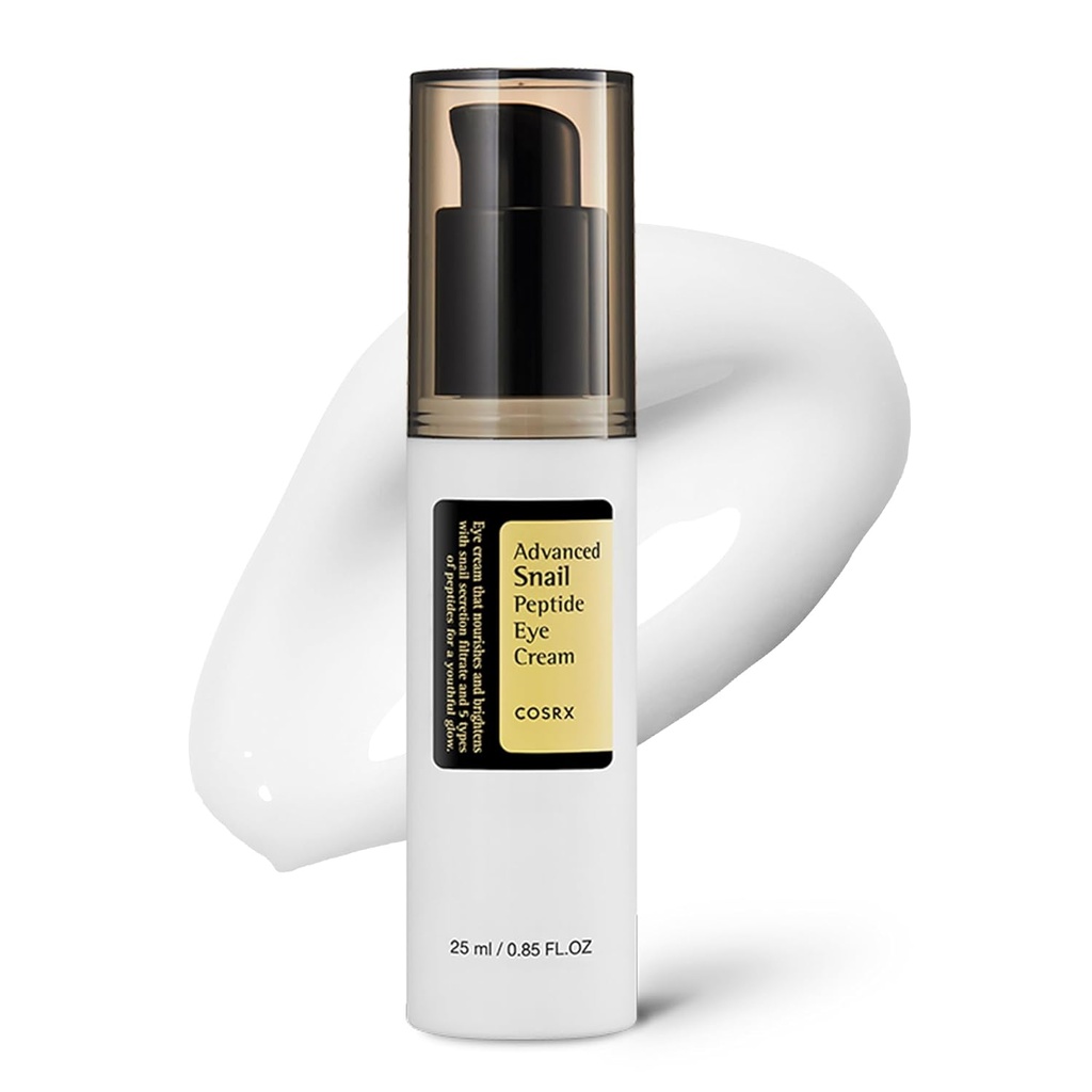 COSRX Snail Mucin Peptid Under Eye Cream, 0,84 fl oz, 73.7% Snail Mucin og Niacinamid, Eye Care, Eye Cream Anti Aging, Dark Circles, Koreansk hudpleje