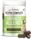 VetPro Advanced Allergy and Itch Support for Dogs - Understøtter Sæsonlig Allergi, Itchy Hud, & Immunity - Forbedret med lakseolie, Probiotika & Colostrum til Allergier, Immunforsvar, & Gut Sundhed