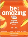 BE AMAZING Super Green Pulver med Prebiotika, fordøjelsesenzymer & antioxidanter, 35 Frugter & Veggies, Elektrolyter & Fiber, Vegan, Gluten Free Juice & Smoothie Mix, Dole Orange Peach Mango, 25 Serv