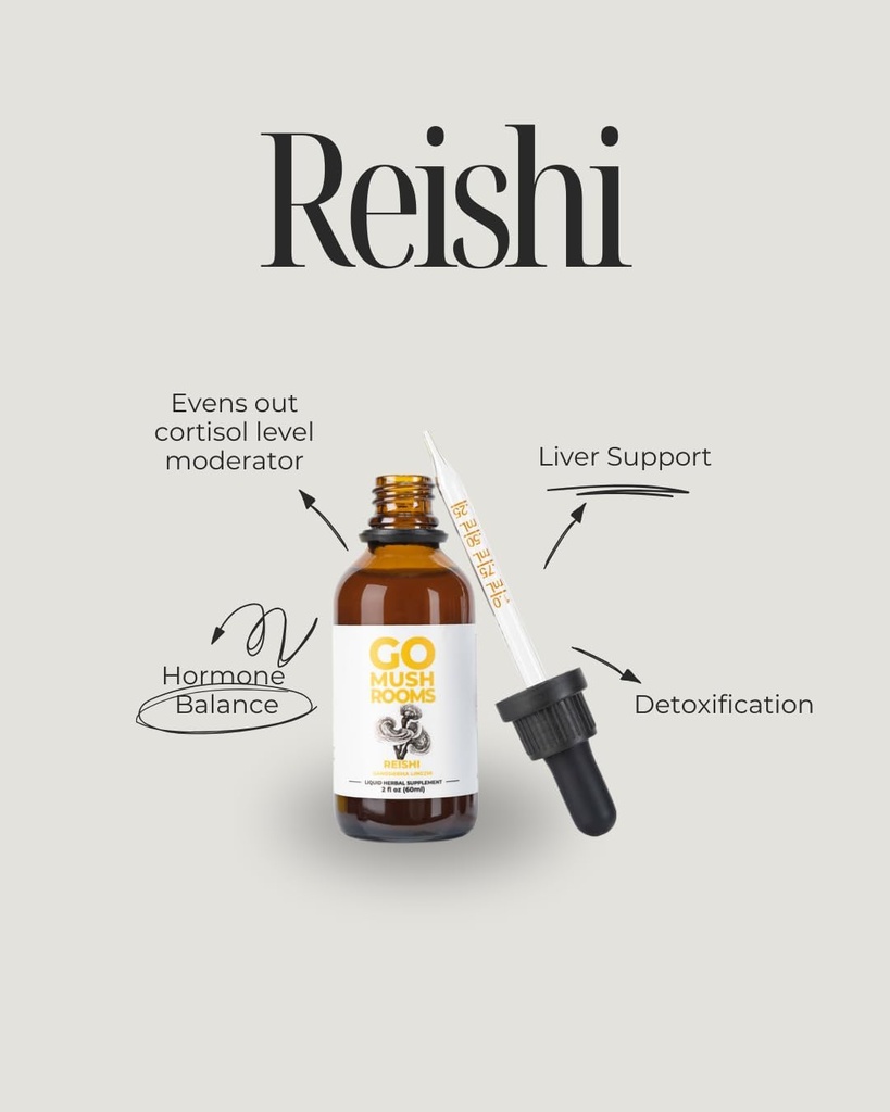 Reishi Mushroom Tincture Supplement - Dual Extraded Fruiting Body to Support Rest & Relaxation - 2 fl oz (60 Servere) *