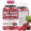 Beet Root Gummies & L- Arginin, nitrogenoxid Kosttilskud til mænd og kvinder w / Organic Beets, B1, B2, B3, B5, B6, Folate, B12 for Energy Boost & Circulation Support, Sugar Free, 60 Cts