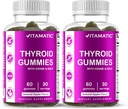 Vitamatisk 2 Pack Vegansk Thyroid Support Gummies med Jod & Kelp - 60 Greve - Plant- baseret - Understøtter energi & Metabolisme
