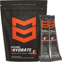 MTN OPS Hydrate Electrolytes Powder Drink Mix, 20 Single Serving On- The- Go Electrolyte Packs med over 1000 mg Electrolytes per Serving, Jordbær kokos