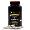 Nicotinamid Non- Flushing Vitamin B3 og D3 Supplementet 124; Vegetarisk og Gluten- Free Oral Nicotinamid Supplement med Vegetabilsk Cellulose Kasser • 124; Fremme sund hud • 124; 60 Kapsler • 124; 500mg