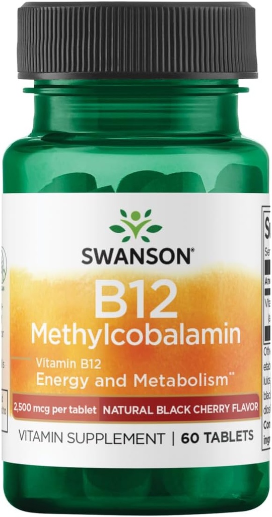 Swanson Methylcobalamin højabsorptionsvitamin B- 12 2, 5 milligram 60 Tabs