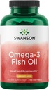 Swanson Omega 3 Fish Oil Supplement Heart Brain og fælles støtte GMO- Free EFA 180 mg EPA Plus 120 mg DHA 150 Softgel kapsler Lemon Flavor