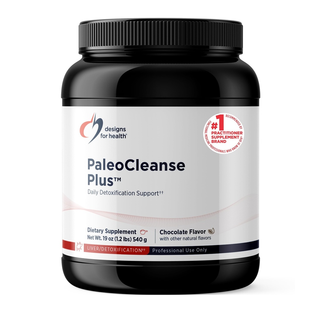 Design til sundhed PaleoCleanse Plus - Detox pulver med 18g Bone Broth Protein, Antioxidant Urter, Vitaminer + mineraler - Smoothie Shake Drink Mix, Chokolade (15 Servere / 525g)