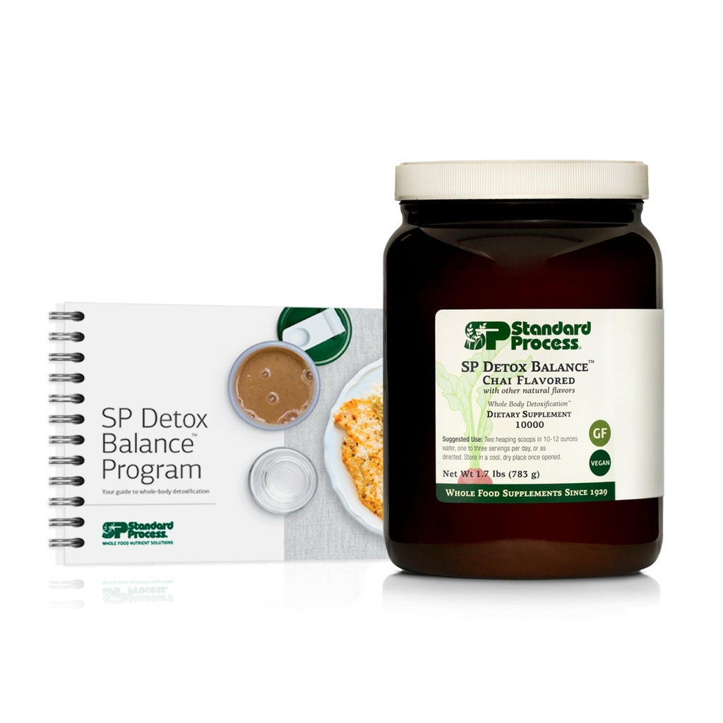 Standard Process SP Detox Balance Chai, 10- Day Program Kit - Detox Rengøring med Pea Protein, Jern, Magnesium & Cholin - Vegan, Non- Dairy & Gluten- Free - 1 Kit