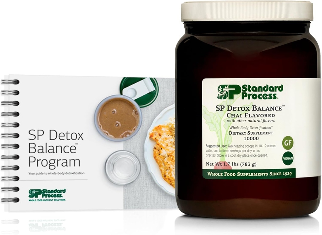 Standard Process SP Detox Balance Chai, 10-Day Program Kit - Detox Cleanse with Pea Protein, Iron, Magnesium & Choline - Vegan, Non-Dairy & Gluten-Free - 1 Kit