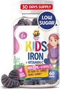 SUNNY SAM Iron Gummies for Kids & Teens - 10mg Iron Vitamin C - Lav- Sukker Chewable Gummy Supplement for immunforsvar, Understøtter røde blodceller produktion til børn & Teen piger