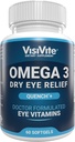 Omega 3 Tør Øje Kosttilskud med EPA og DHA - VisiVite Tør Øje Relief Quench + Eye Vitaminer til tørre øjne med Omega 3 Supplement - Tør Eye vitaminer Lavet med Omega 3 Fish Oil - 60 Softgels.