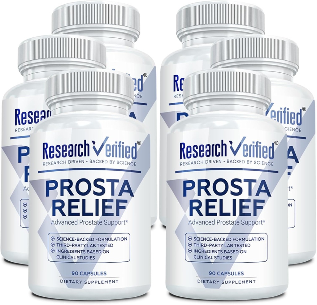 Forskning Verified Prosta Relief - Saw Palmetto og Bioperine - Prostate Health, Bstige & Urinary Health, Drive and Performance - Pure Natural, 90 kapsler (Pack of 6)