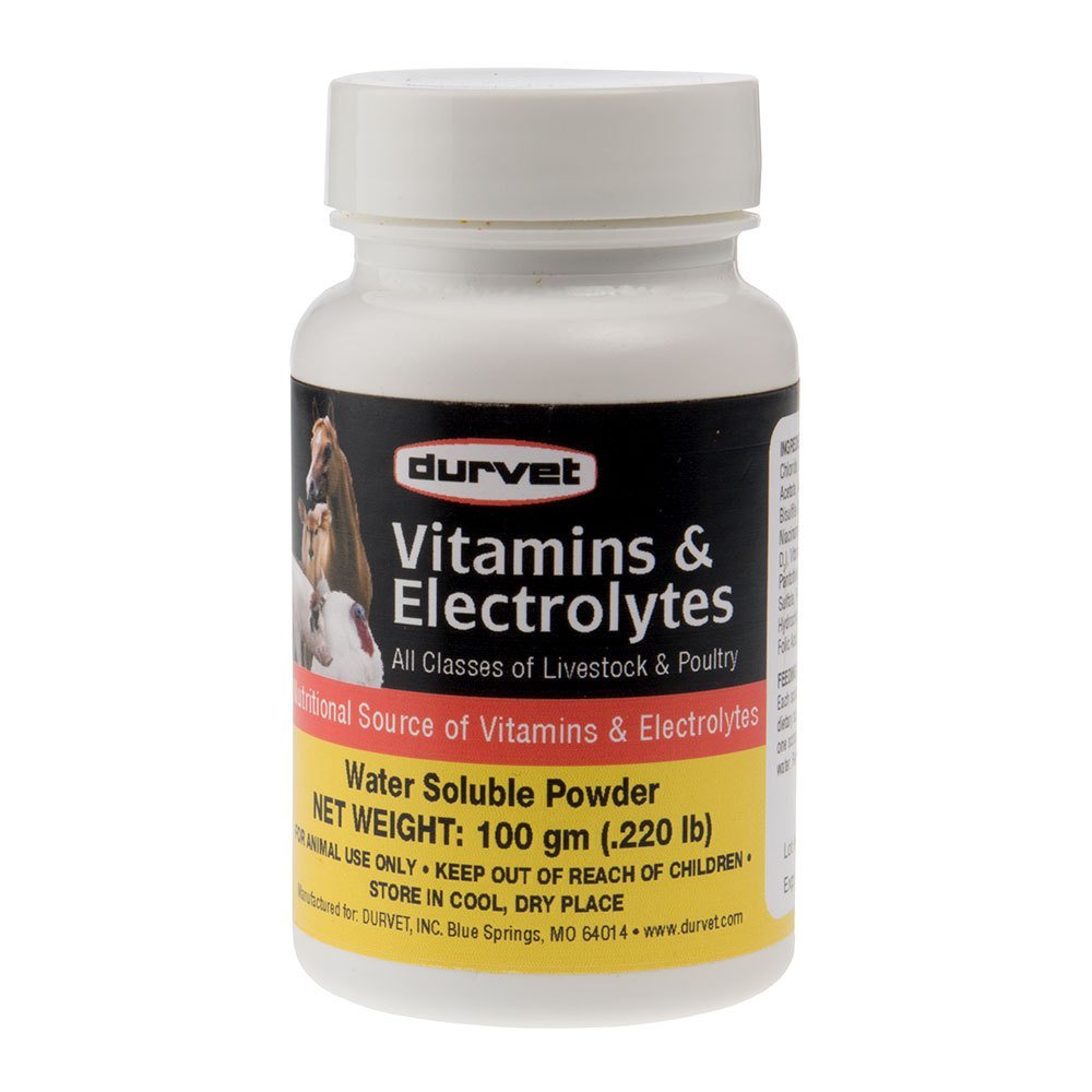 Durvet 698468 Vitaminer og elektrolyter til husdyr og fjerkræ 100G