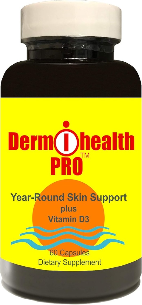 Solbeskyttelse DermiHealth Pro Antioxidant Polypodium Leucotomos 350mg Plus D3- vitamin 2000 IE (60 kapsler)