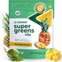 Bedste Tasting Super Green Powder med 40 + Superfood - Lækker Daglig Green Powder med vitamin B12, Zink, C-vitamin, Magnesium & Calcium - Green Juice Superfood Mix - Ananas smag