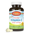 Carlson - Kid 's Chewable C-vitamin, 250 mg, 1 g sukkerarter, immunforsvar og optimal wellness, antioxidant, tangerin, 60 vegetariske tabletter