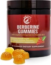 Premium Berberine Gummies 1500mg - Sugar-Free Metabolism Support with Ceylon Cinnamon, Chromium, Magnesium, Zinc & B12-60 Count