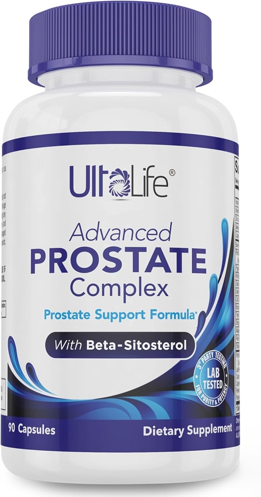 ULTALIFE Advanced Saw Palmetto Prostate Supplement for Men with Beta Sitosterol Promotes Urinary Comfort, Sleep Quality & Prostate Health 90 Capsules
